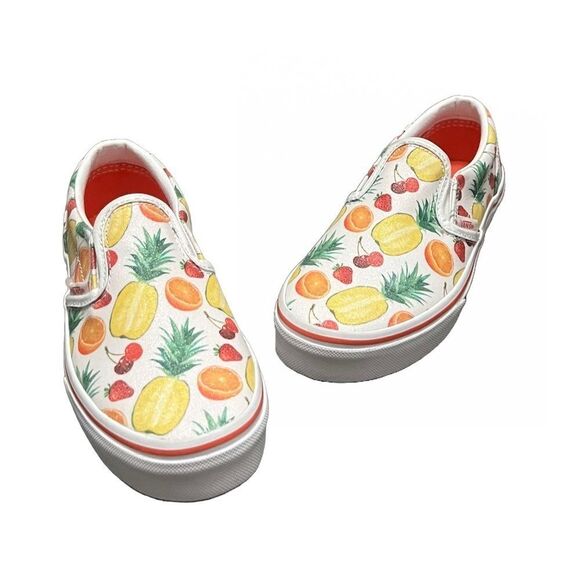 Vans Suede Canvas Fruit Print Sneakers‎ Kids Sz 3 Multicolor Skate Slip On Shoes - Picture 3 of 9
